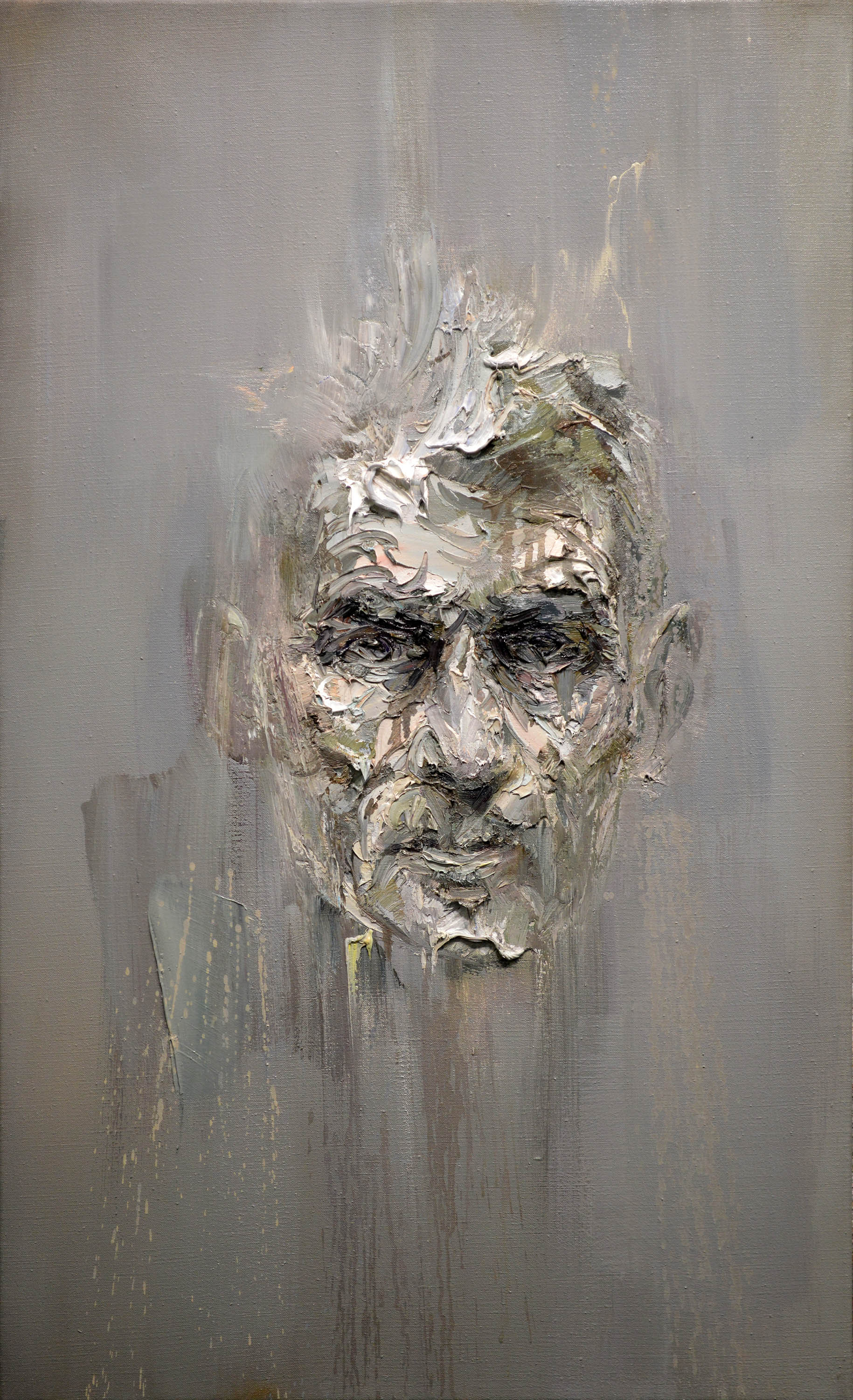 A portrait by painter Mathieu Laca depicting the existential angst of the Irish author Samuel Beckett