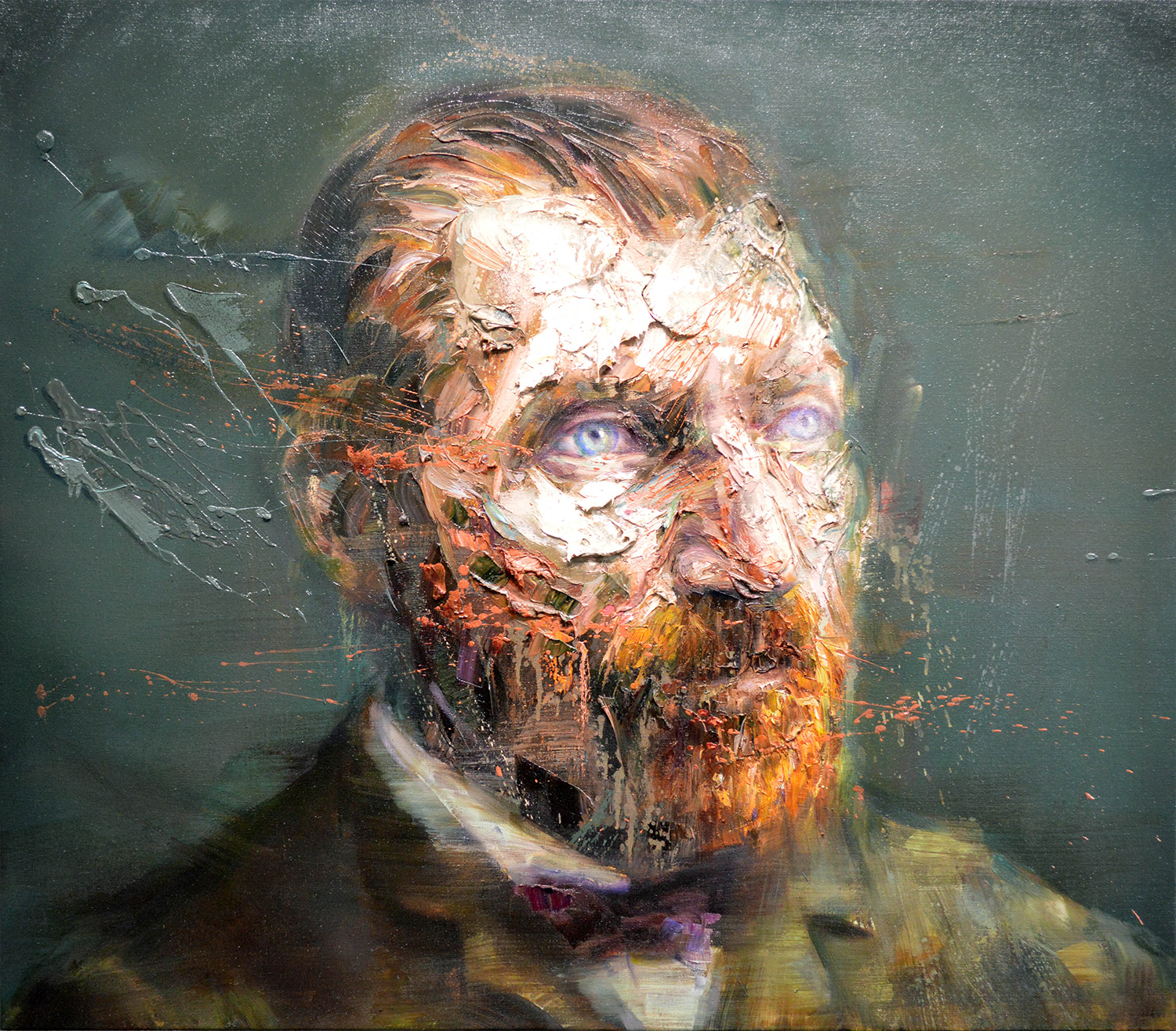 Hypnotized and drunken by color painted portrait of the Dutch painter Vincent Van Gogh