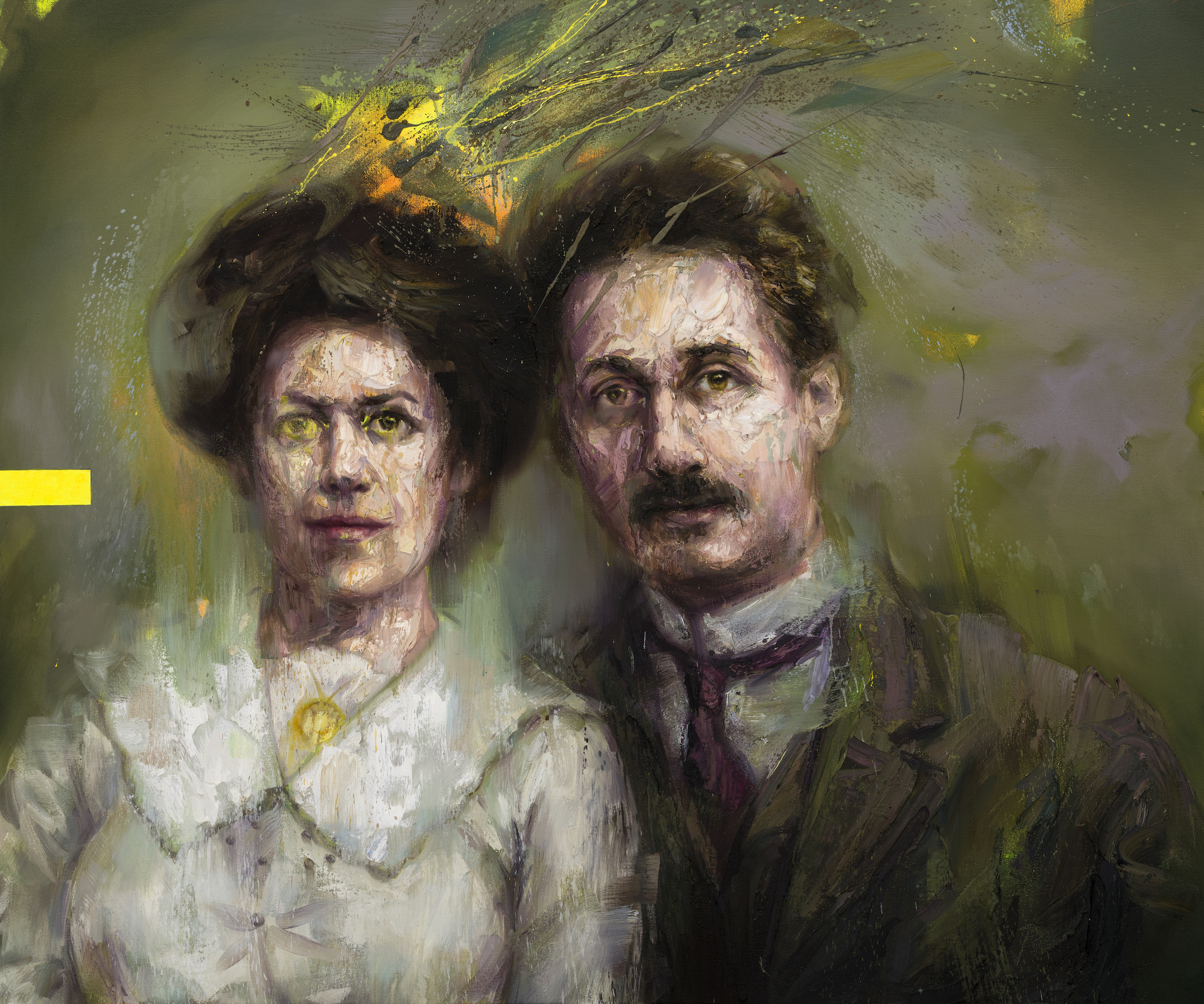 A portrait titled Mileva Marić and Albert Einstein by Artist Mathieu Laca
