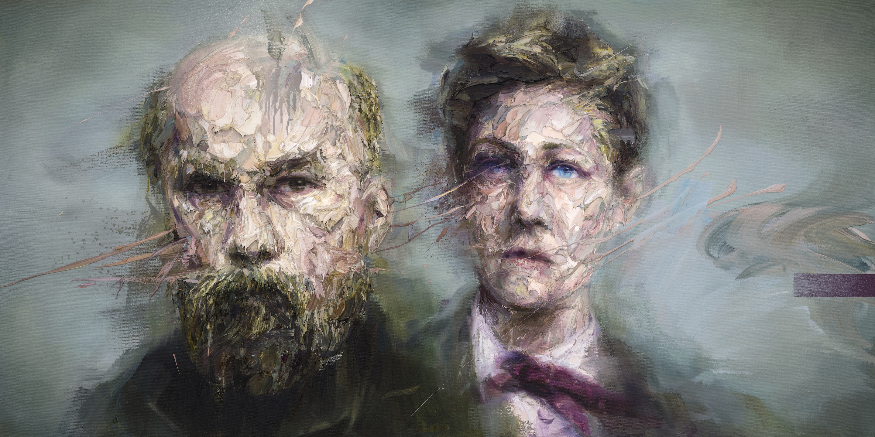 A portrait titled Paul Verlaine and Arthur Rimbaud by Artist Mathieu Laca